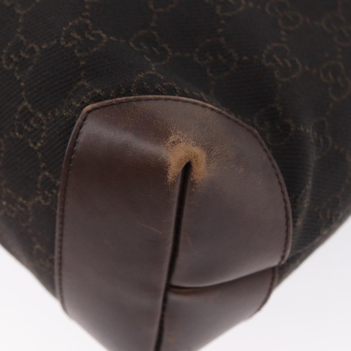 GUCCI GG Canvas Tote Bag Brown Silver 28892 Auth 173901