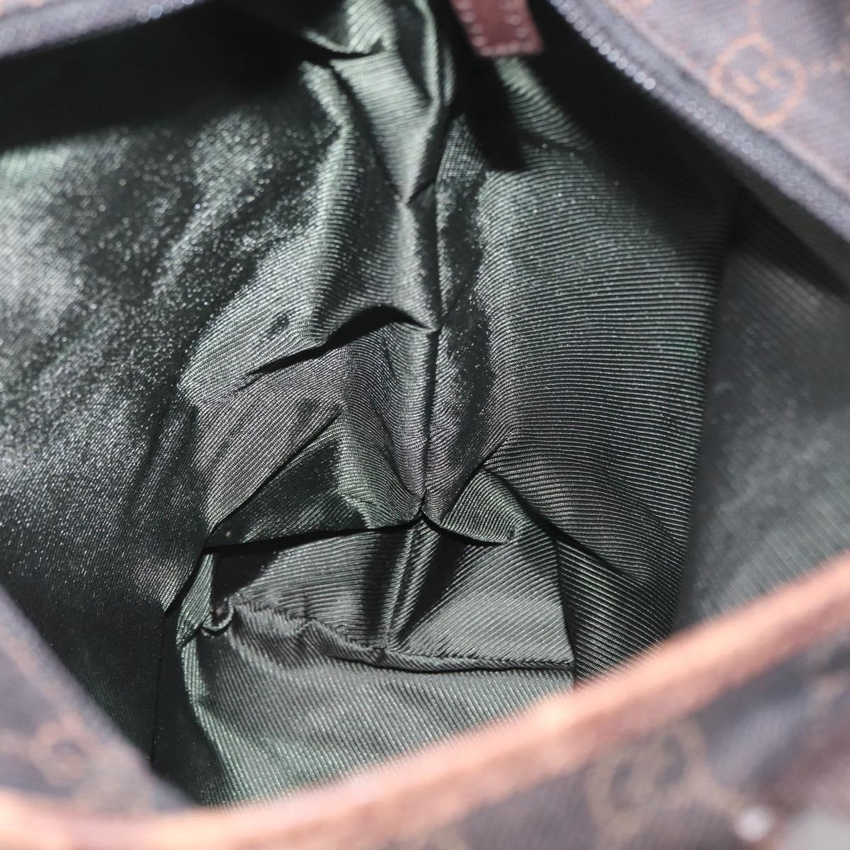 GUCCI GG Canvas Tote Bag Brown Silver 28892 Auth 173901