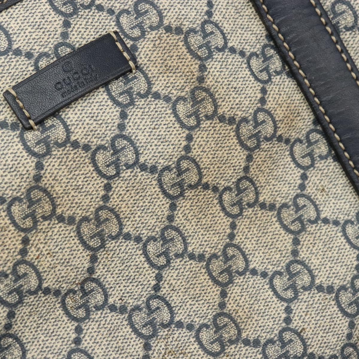 GUCCI GG Supreme Tote Bag PVC Navy Silver 223668 Auth 173902