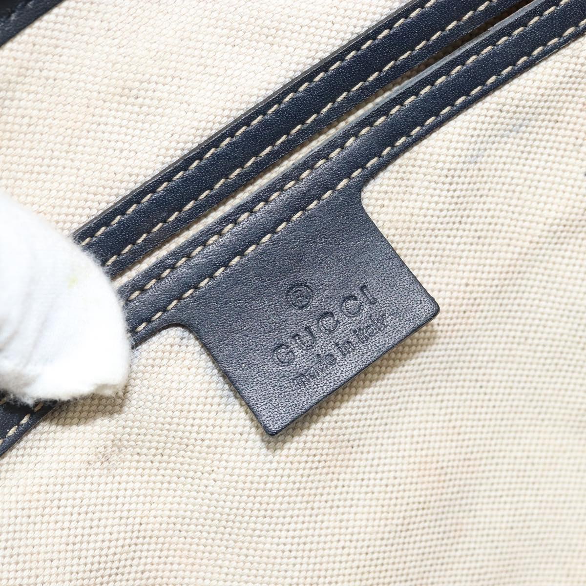 GUCCI GG Supreme Tote Bag PVC Navy Silver 223668 Auth 173902