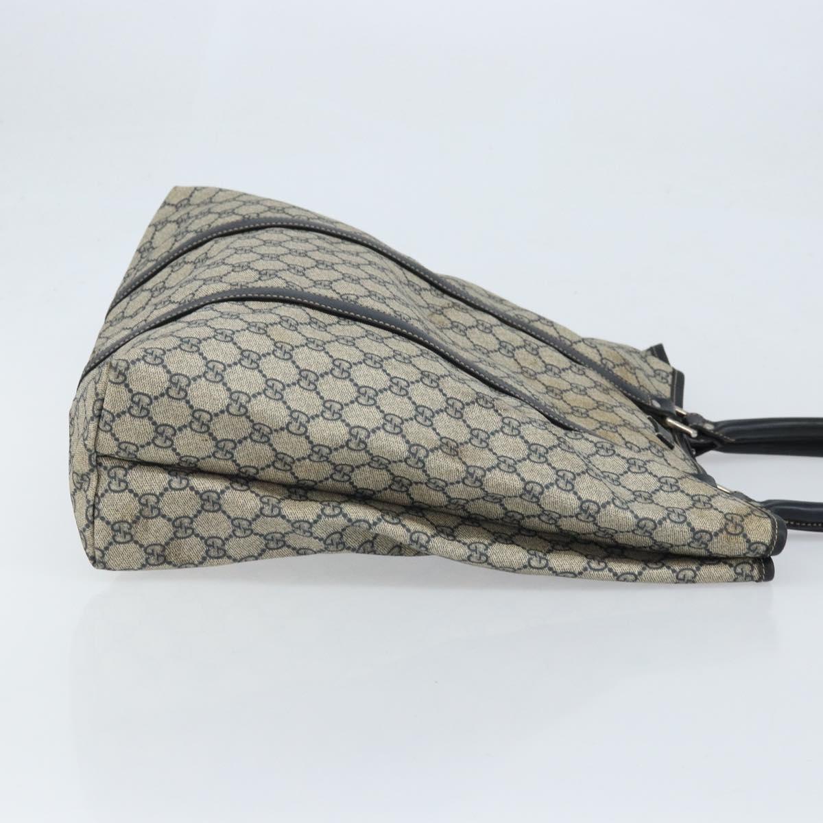 GUCCI GG Supreme Tote Bag PVC Navy Silver 223668 Auth 173902