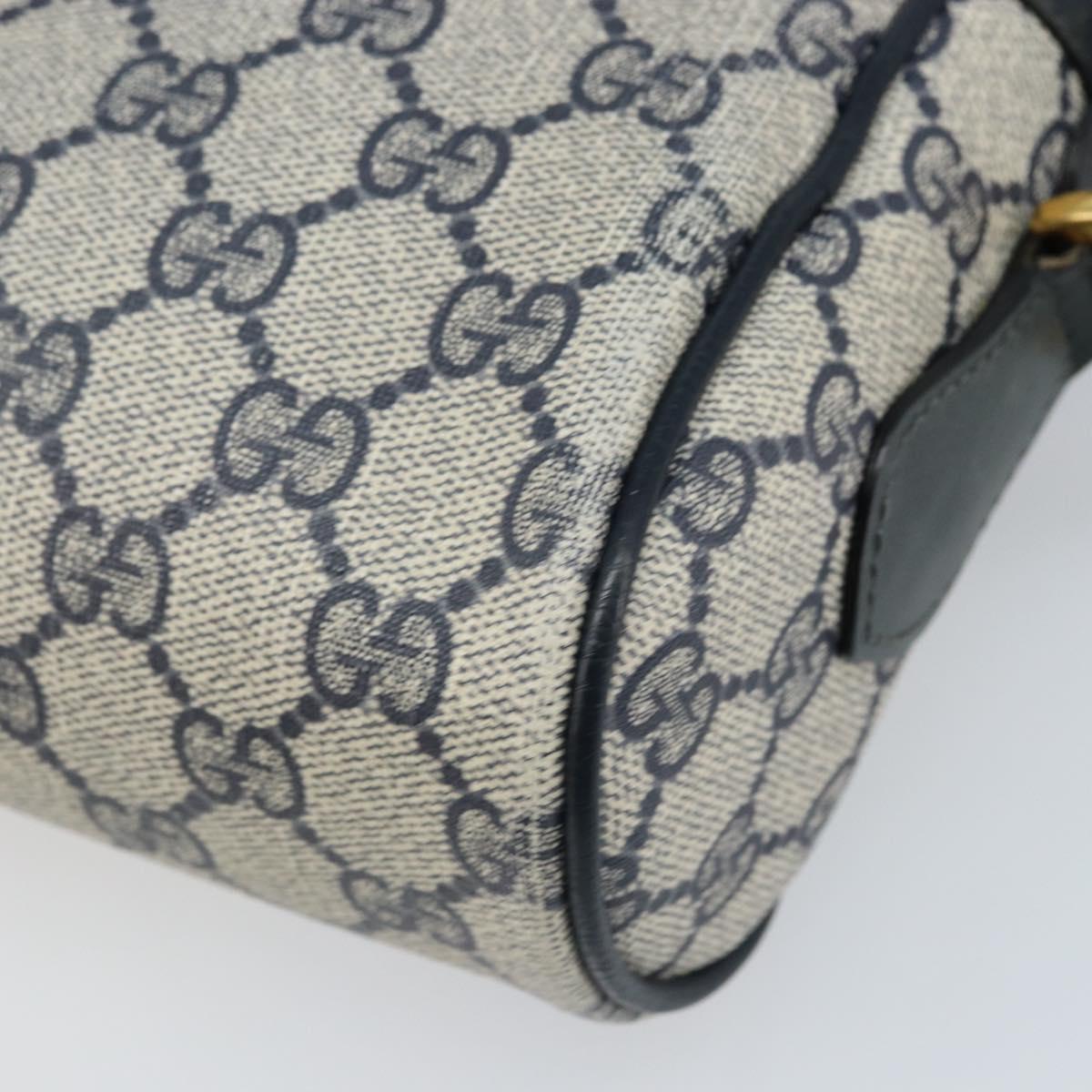 GUCCI GG Supreme Sherry Line Shoulder Bag PVC Navy Gold 56 02 004 Auth 173906
