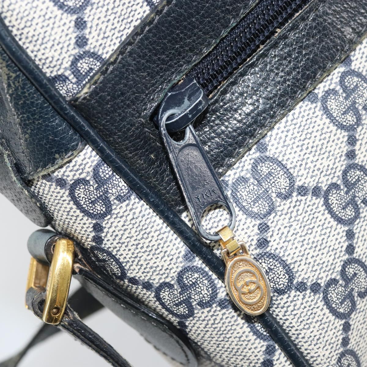 GUCCI GG Supreme Sherry Line Shoulder Bag PVC Navy Gold 56 02 004 Auth 173906