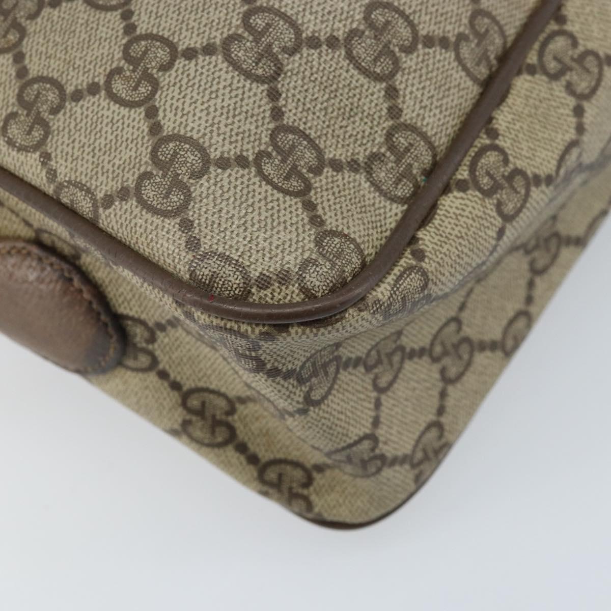 GUCCI GG Supreme Web Sherry Line Bag PVC Beige Gold 93 02 049 Auth 173907