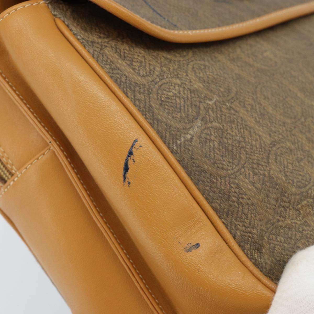 GUCCI Shoulder Bag Canvas Beige Gold Auth 173908