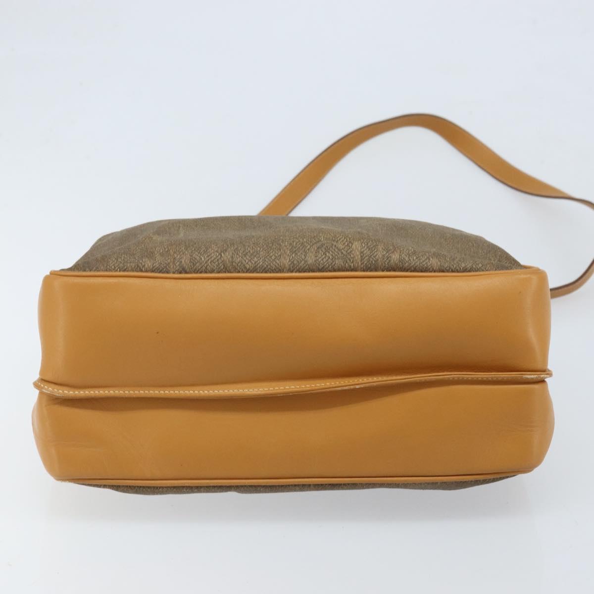 GUCCI Shoulder Bag Canvas Beige Gold Auth 173908