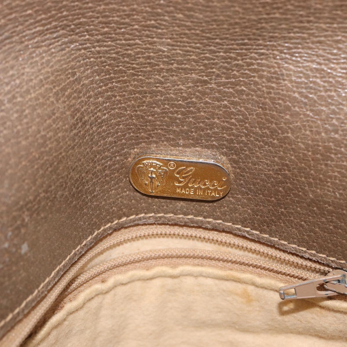 GUCCI GG Supreme Shoulder Bag PVC Beige Gold Auth 173909