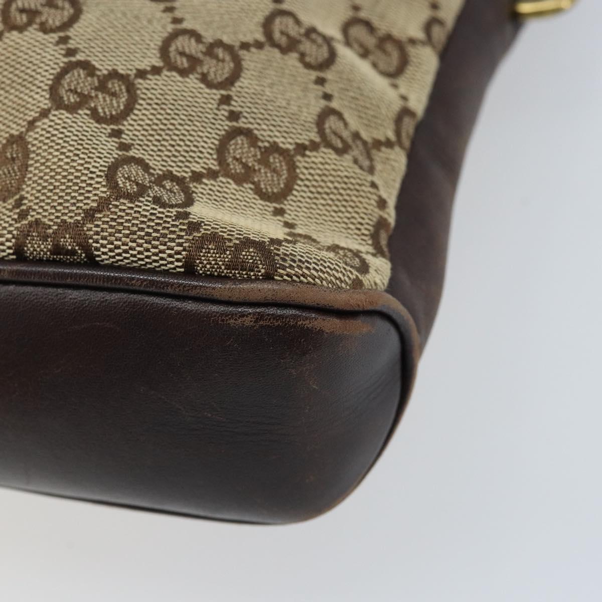 GUCCI GG Canvas Shoulder Bag Beige Gold 109106 Auth 173911