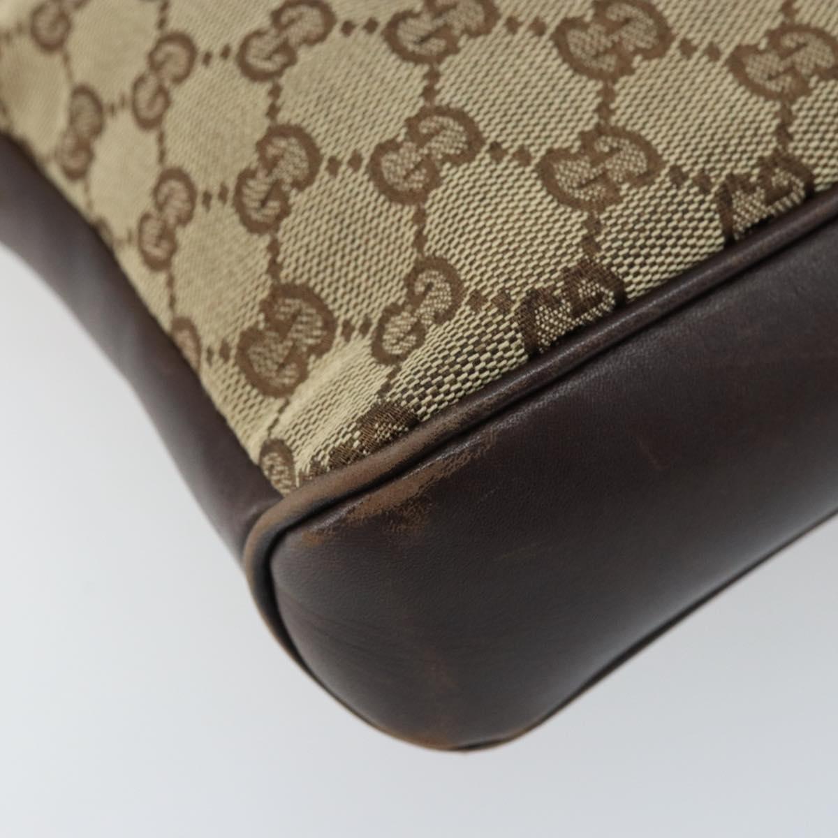 GUCCI GG Canvas Shoulder Bag Beige Gold 109106 Auth 173911