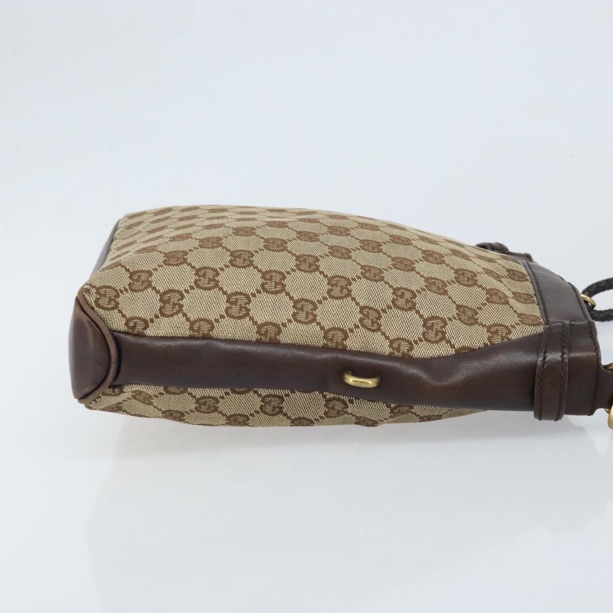 GUCCI GG Canvas Shoulder Bag Beige Gold 109106 Auth 173911