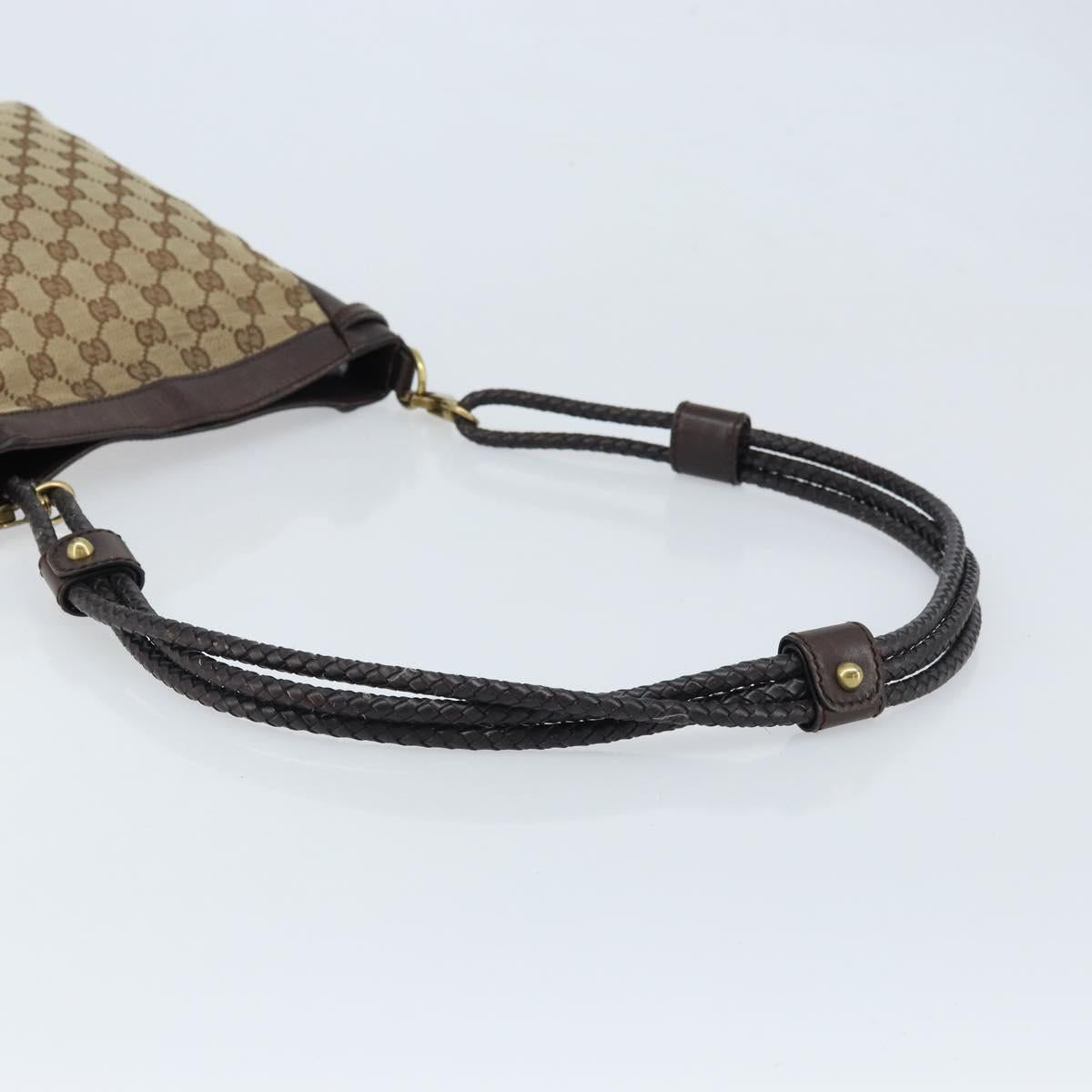 GUCCI GG Canvas Shoulder Bag Beige Gold 109106 Auth 173911