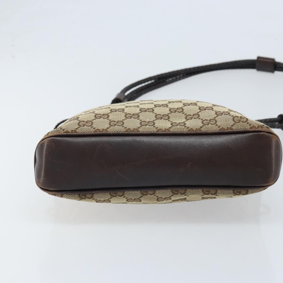 GUCCI GG Canvas Shoulder Bag Beige Gold 109106 Auth 173911
