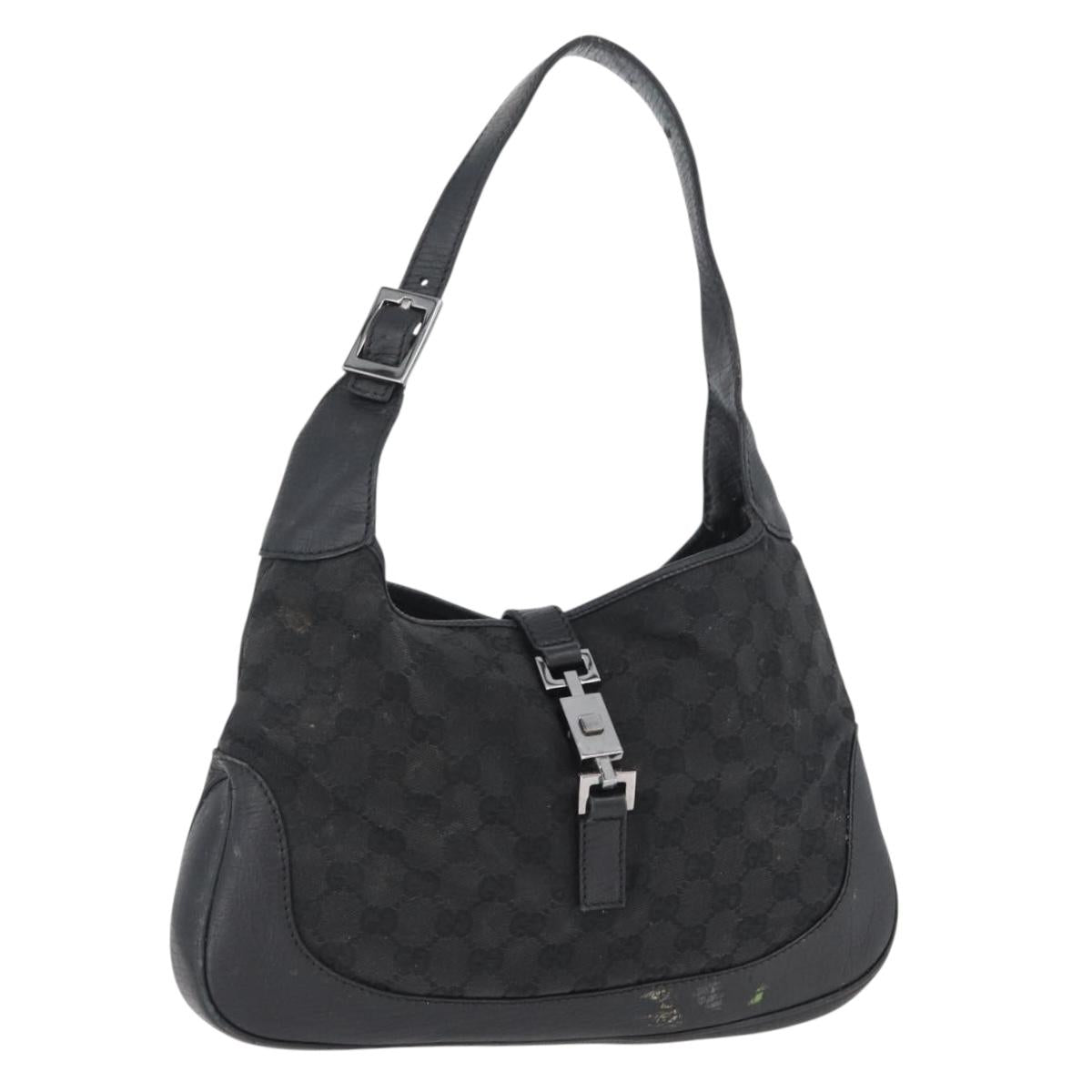 GUCCI Jackie GG Canvas Shoulder Bag Beige Silver 00963 Auth 173912