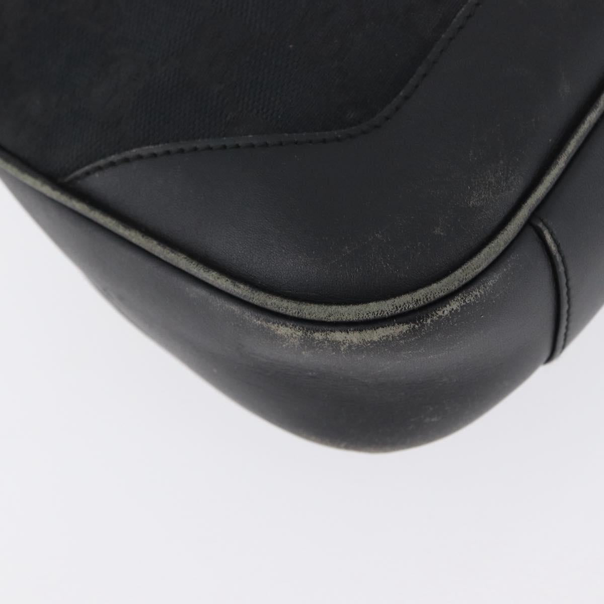 GUCCI Bamboo GG Canvas Hand Bag Black Silver 001 4095 Auth 173913