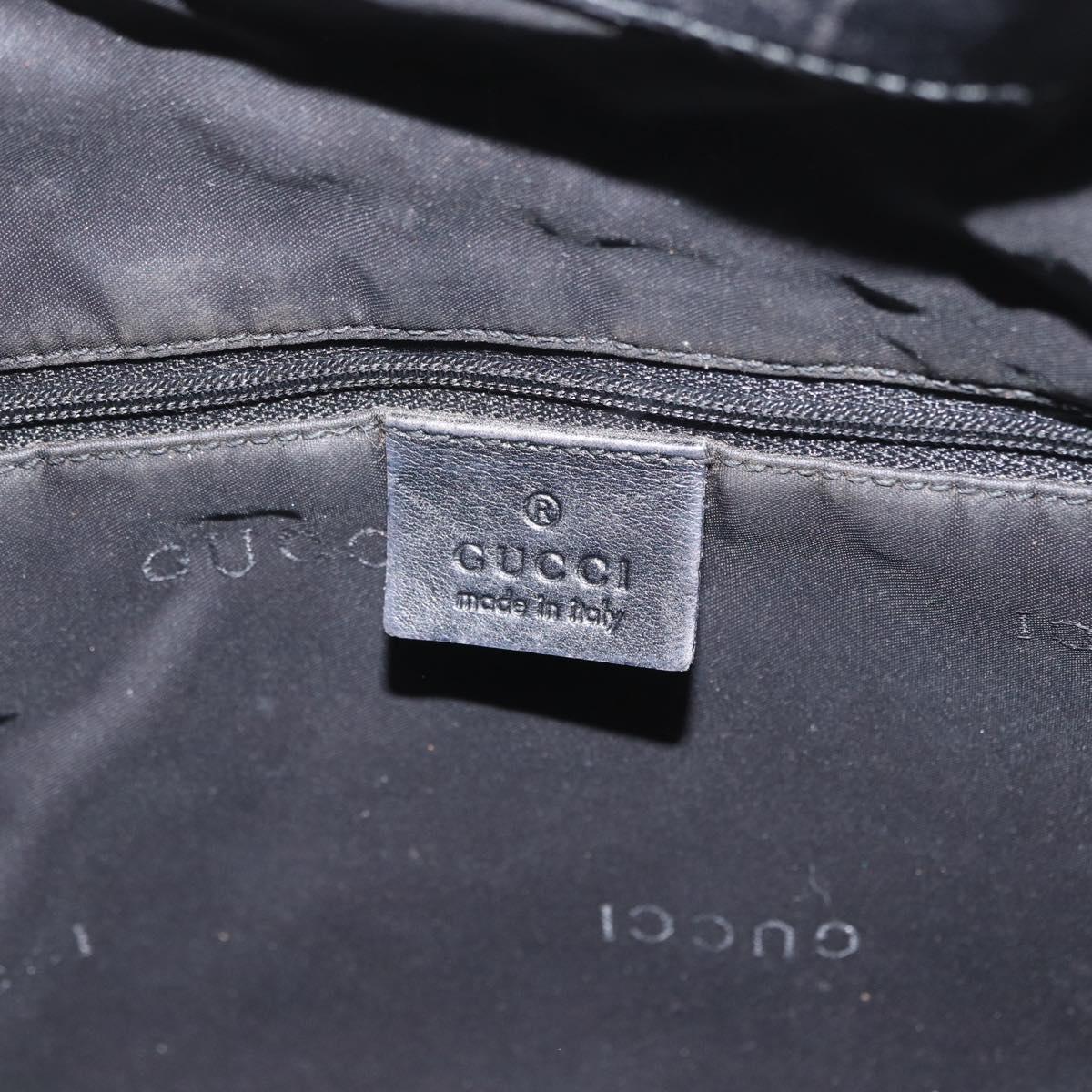 GUCCI Bamboo GG Canvas Hand Bag Black Silver 001 4095 Auth 173913