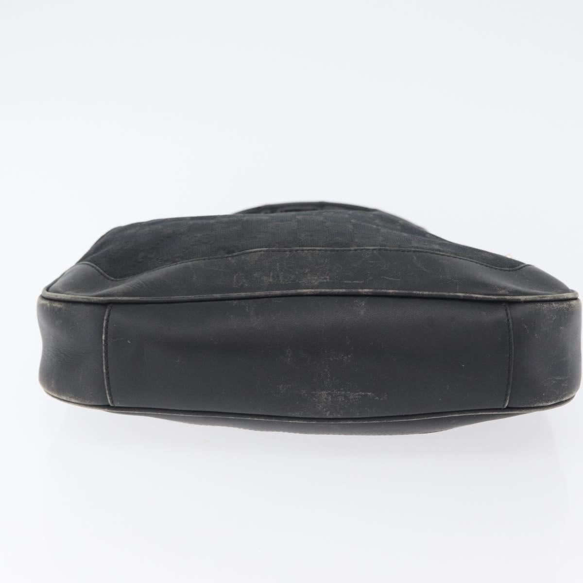 GUCCI Bamboo GG Canvas Hand Bag Black Silver 001 4095 Auth 173913