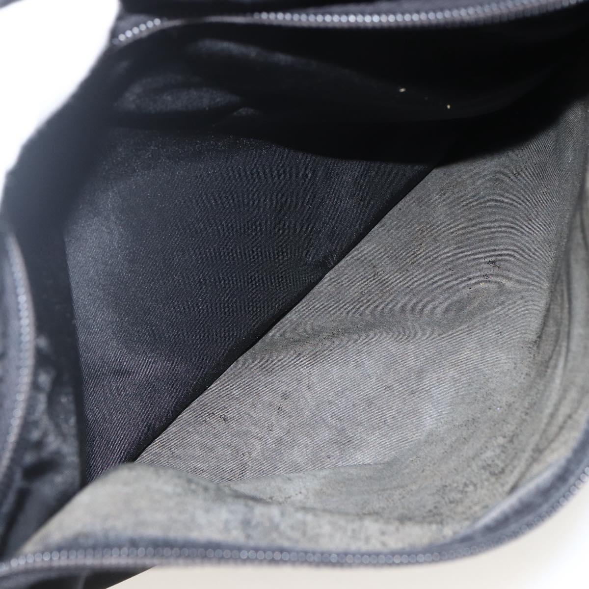 PRADA Shoulder Bag Nylon Black Silver Auth 173914