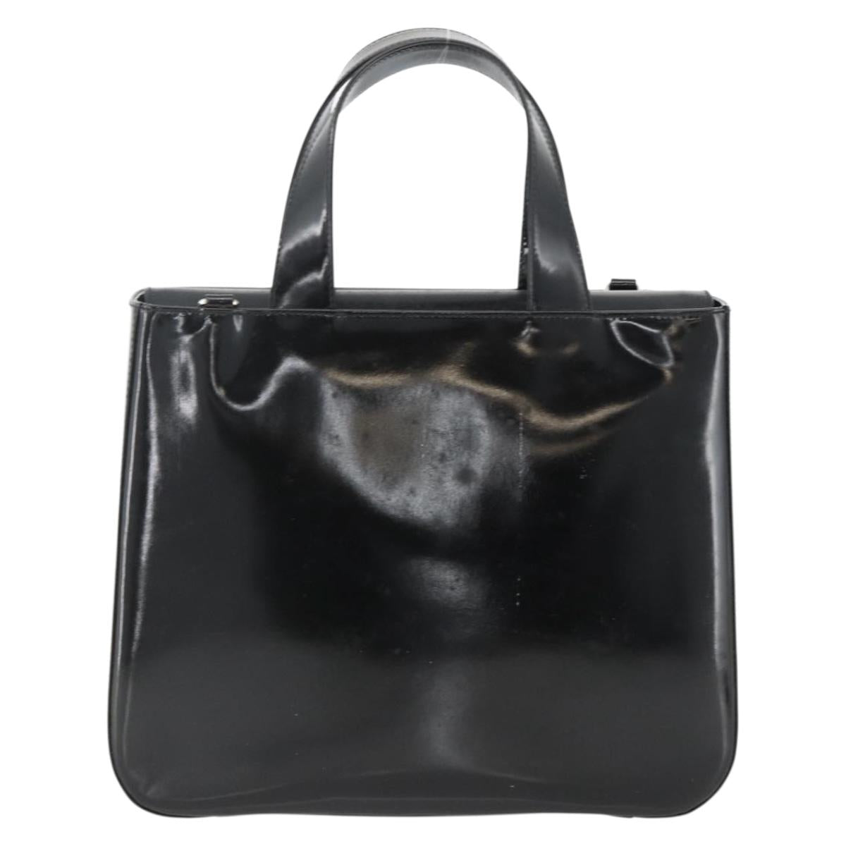 GUCCI Hand Bag Patent leather Black Silver 000 1013 0504 Auth 173915