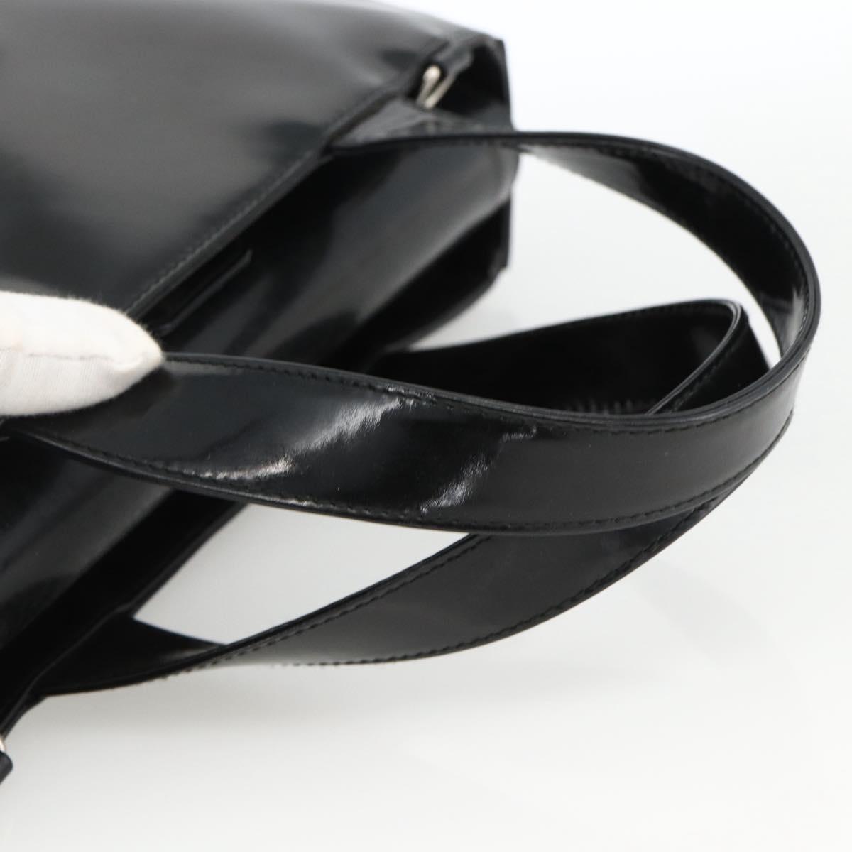 GUCCI Hand Bag Patent leather Black Silver 000 1013 0504 Auth 173915