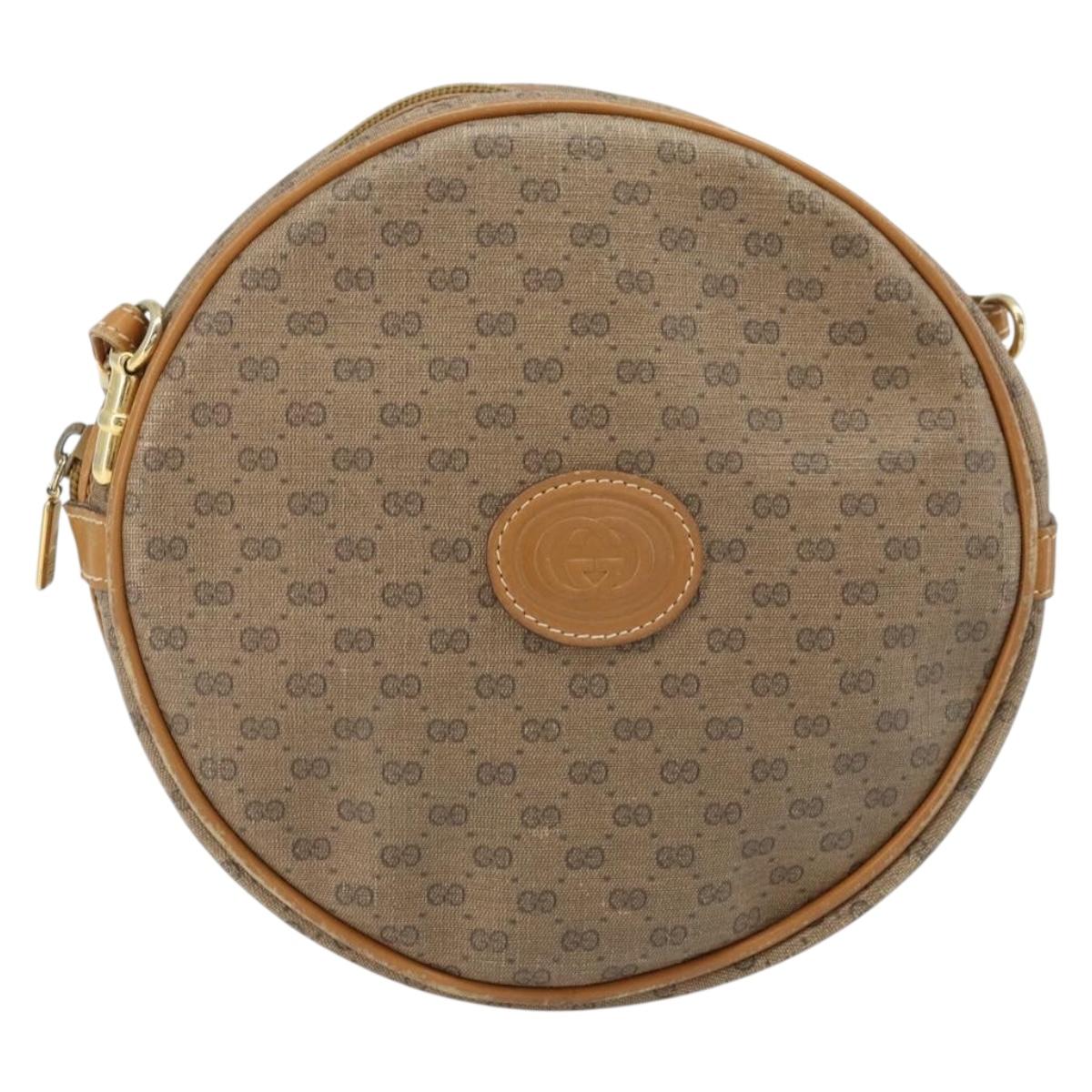 GUCCI Micro GG Supreme Shoulder Bag PVC Beige Gold 007 115 5575 Auth 173919