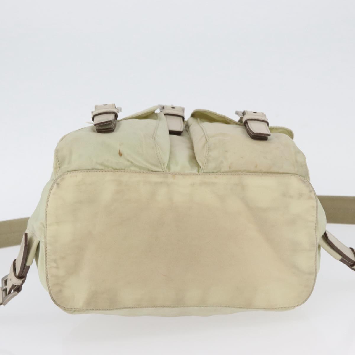 PRADA Backpack Nylon Ivory Silver Auth 173920