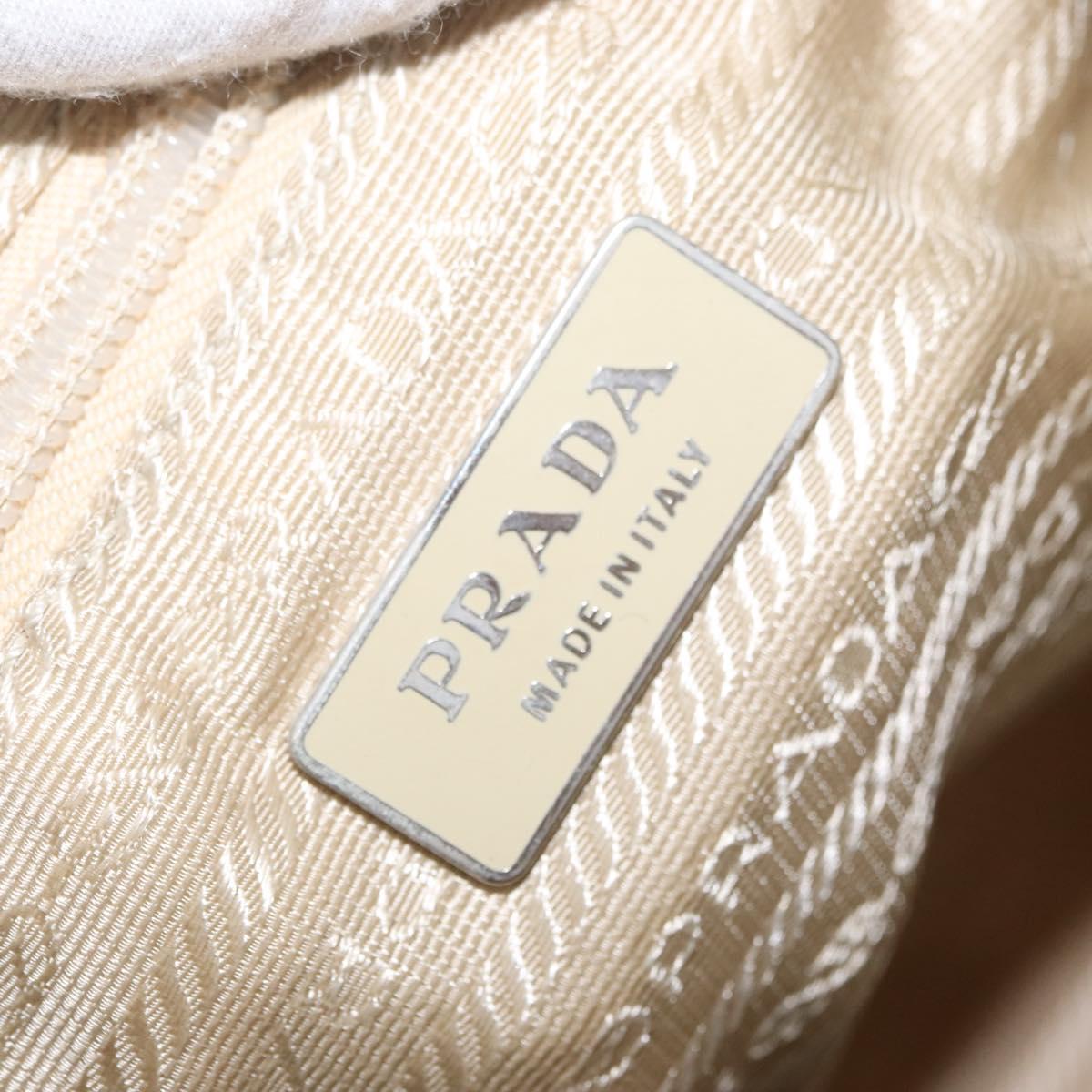 PRADA Backpack Nylon Ivory Silver Auth 173920