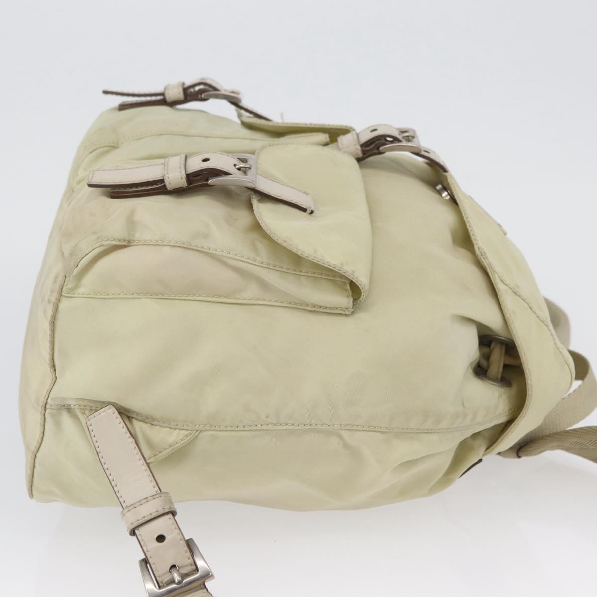 PRADA Backpack Nylon Ivory Silver Auth 173920