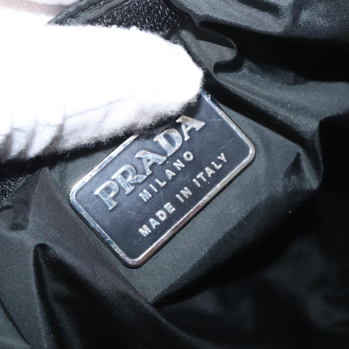 PRADA Sports Shoulder Bag Nylon Black Silver Auth 173922