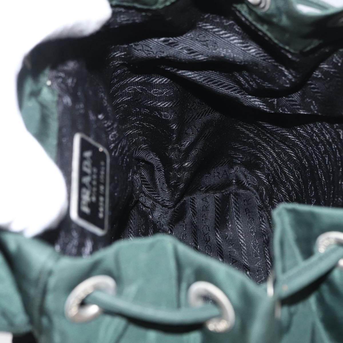 PRADA Backpack Nylon Green Silver Auth 173925