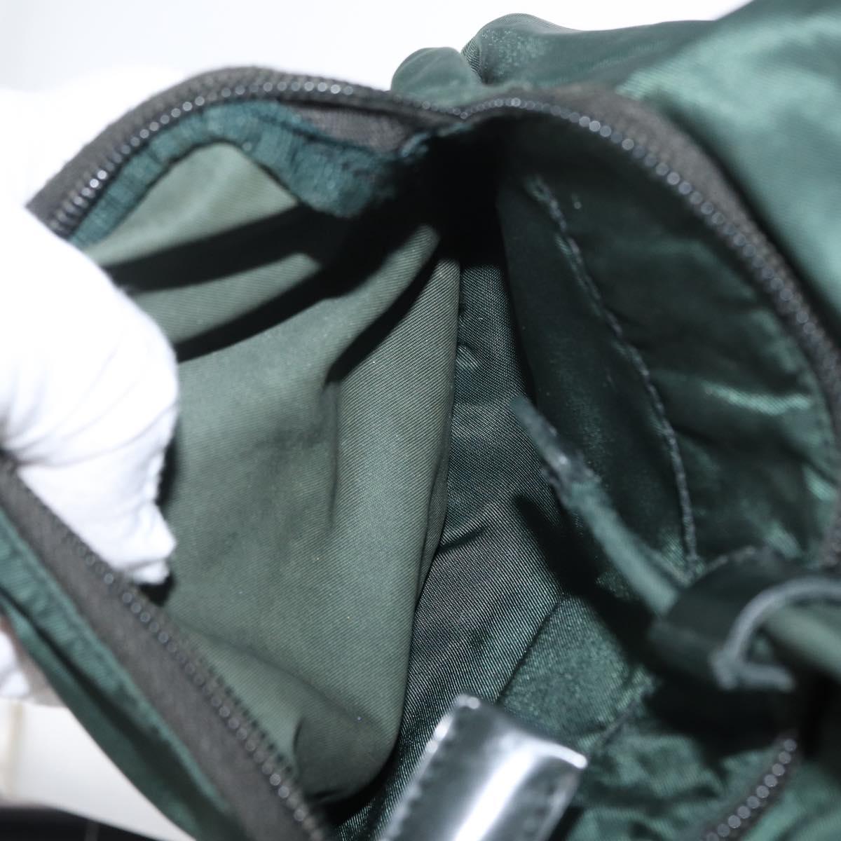 PRADA Backpack Nylon Green Silver Auth 173925