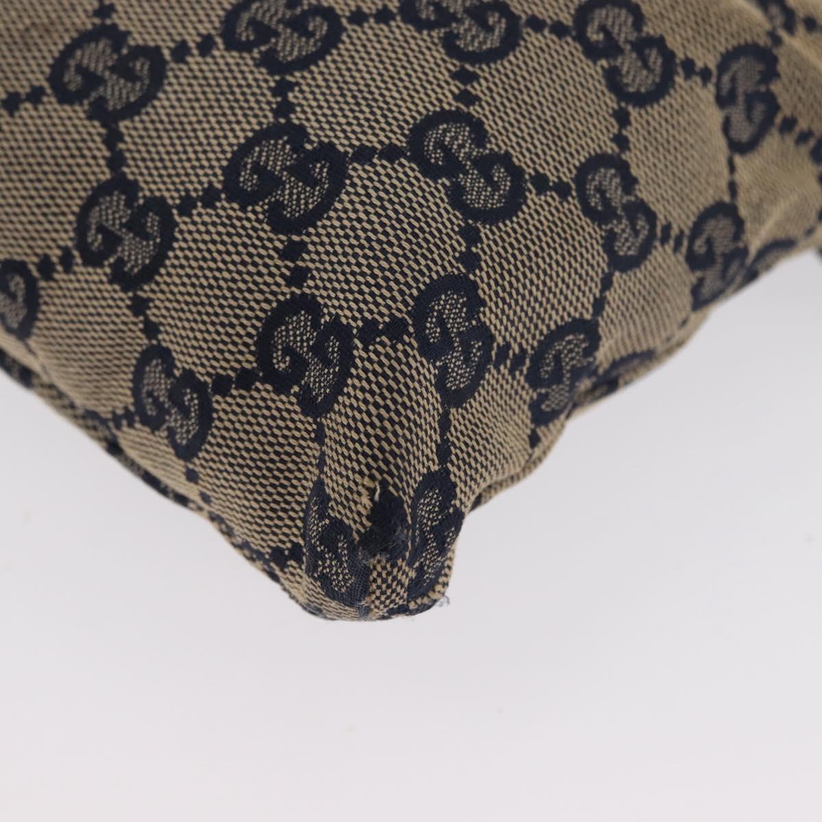 GUCCI GG Canvas Sherry Line Waist bag Navy Silver Red 28566 Auth 173931