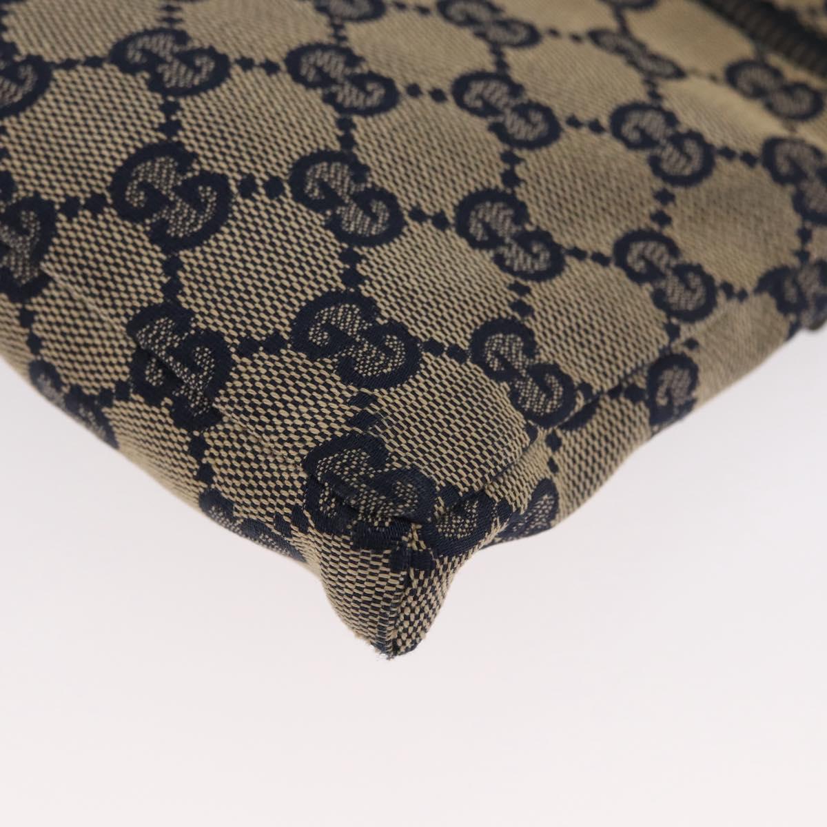 GUCCI GG Canvas Sherry Line Waist bag Navy Silver Red 28566 Auth 173931