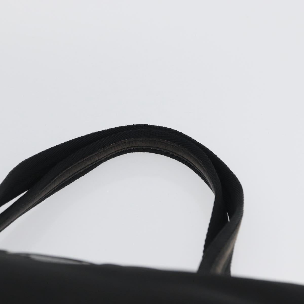 PRADA Hand Bag Nylon Black Silver Auth 173933