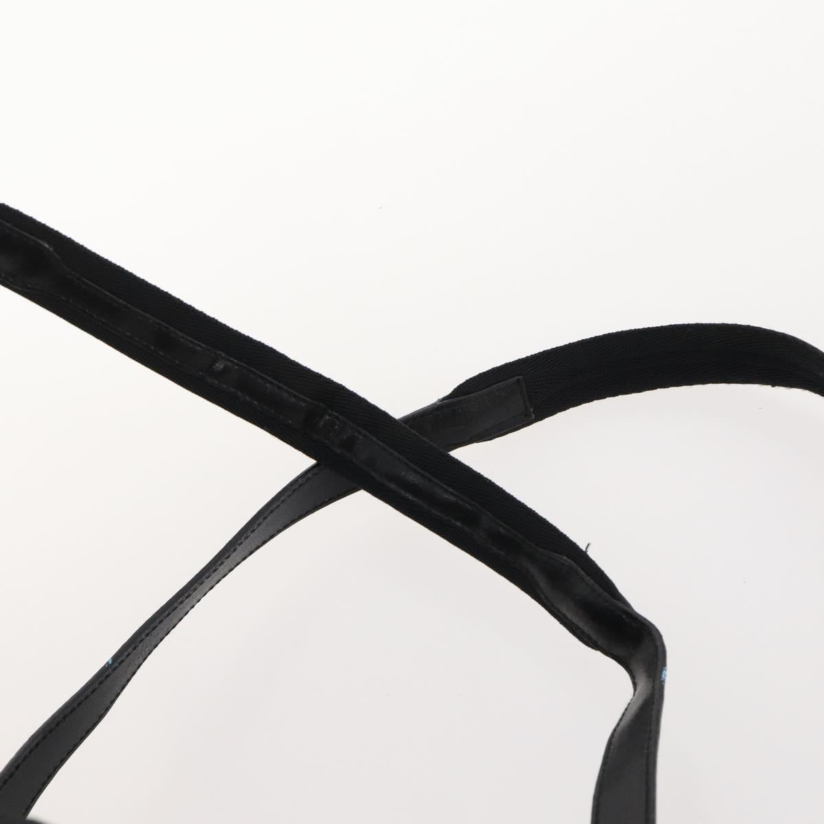 PRADA Boston Bag Nylon Black Silver Auth 173934