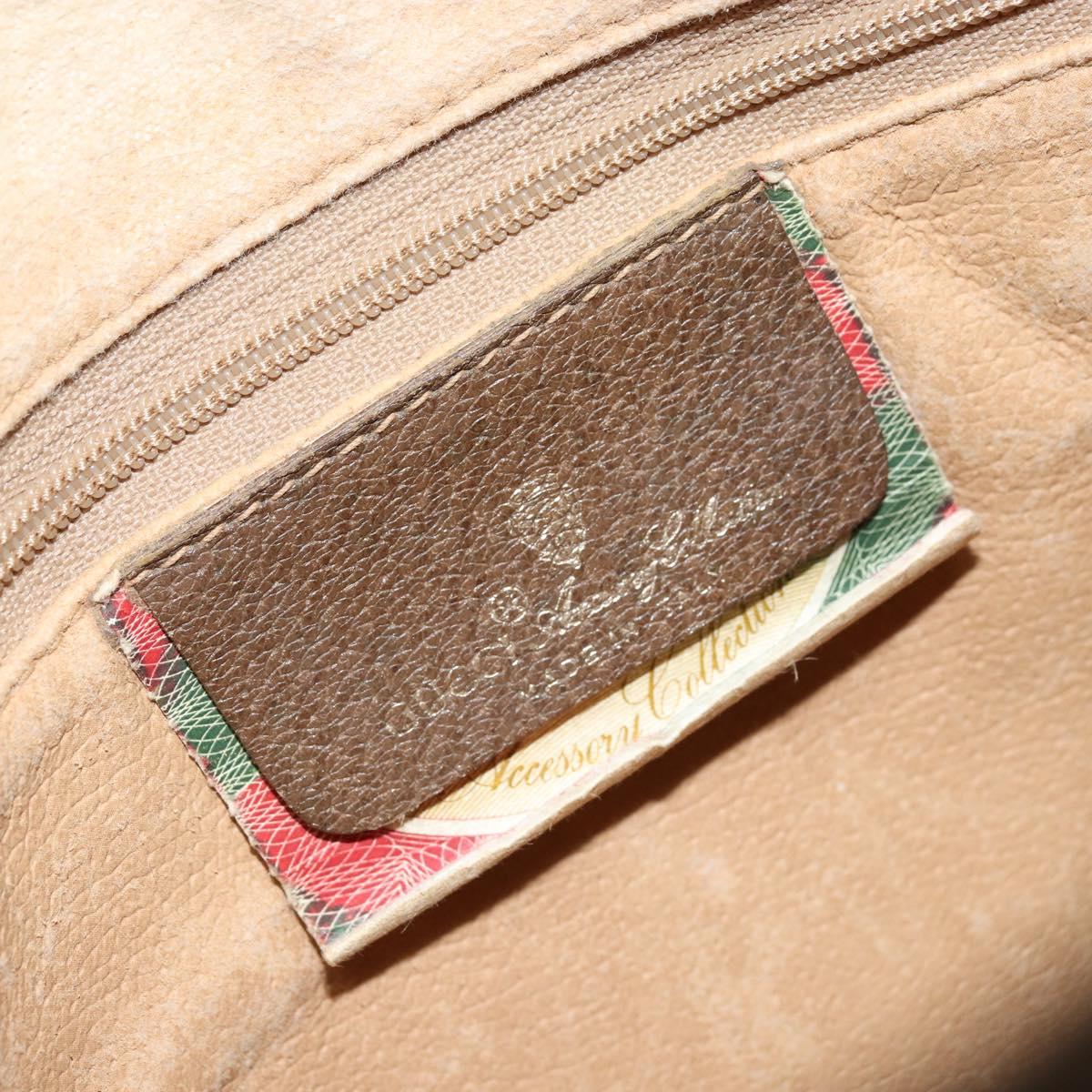 GUCCI GG Supreme Clutch Bag PVC Beige Gold 97 01 038 Auth 173939