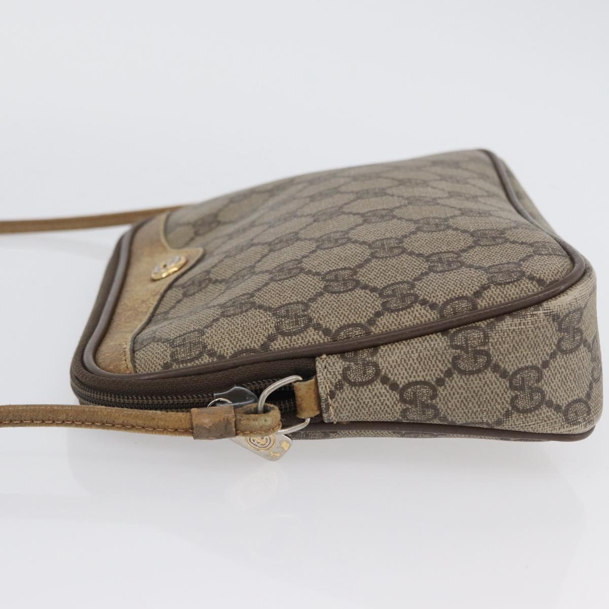 GUCCI GG Supreme Shoulder Bag PVC Beige Gold 97 02 068 Auth 173940