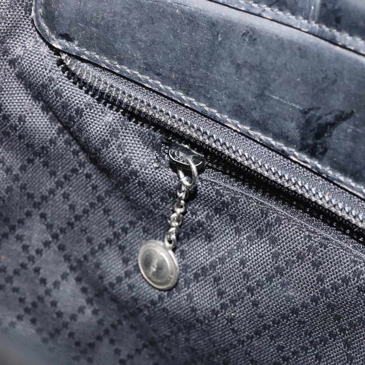GUCCI Bamboo Hand Bag Canvas Black Silver 000 1998 0540 Auth 173942