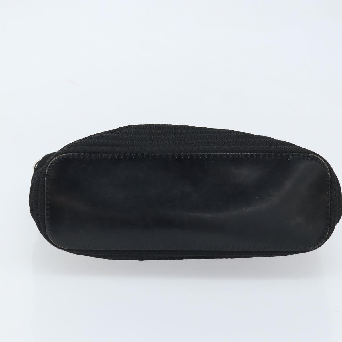 GUCCI Bamboo Hand Bag Canvas Black Silver 000 1998 0540 Auth 173942