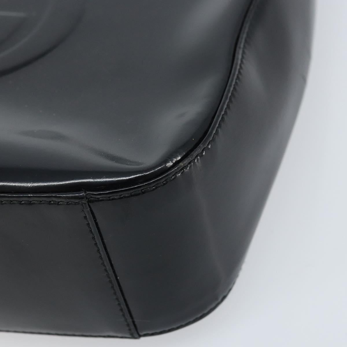 GUCCI Shoulder Bag Patent leather Black Silver 000 0506 Auth 173947