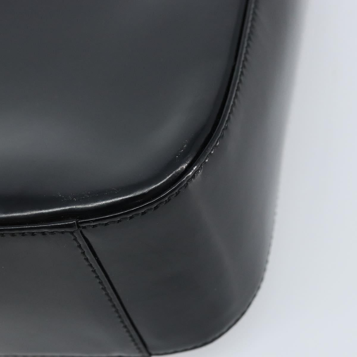 GUCCI Shoulder Bag Patent leather Black Silver 000 0506 Auth 173947