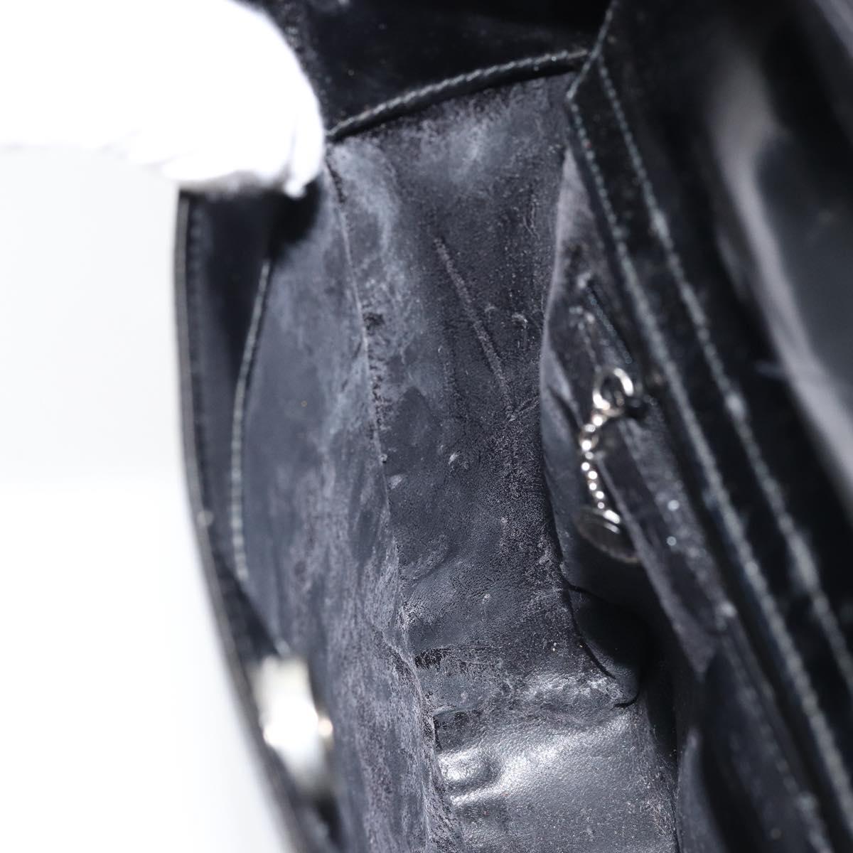GUCCI Shoulder Bag Patent leather Black Silver 000 0506 Auth 173947