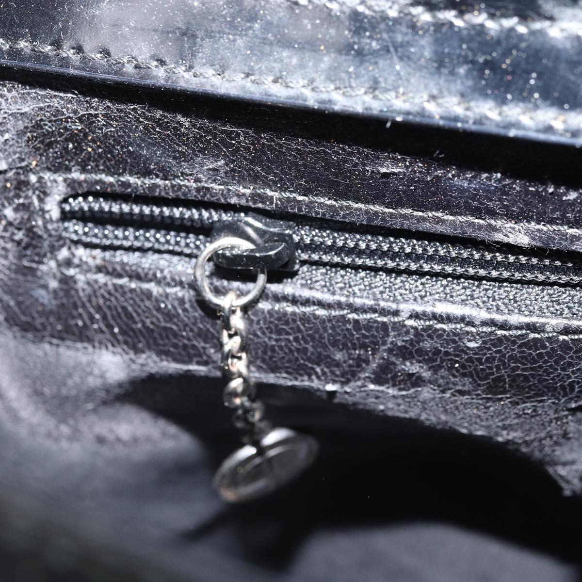 GUCCI Shoulder Bag Patent leather Black Silver 000 0506 Auth 173947