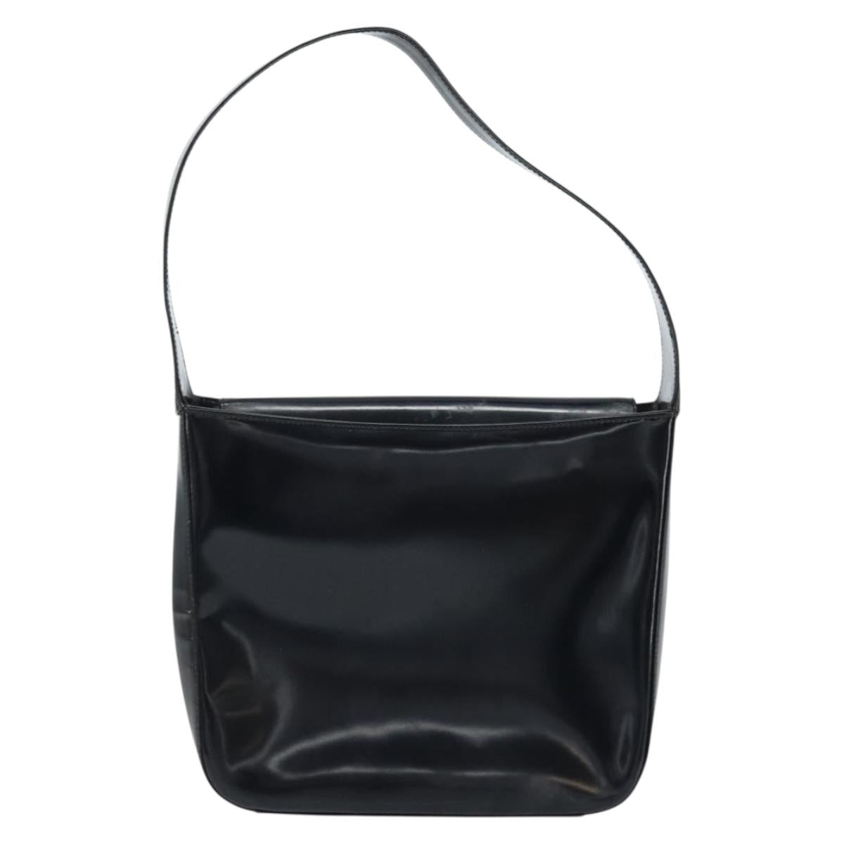 GUCCI Shoulder Bag Patent leather Black Silver 000 0506 Auth 173947