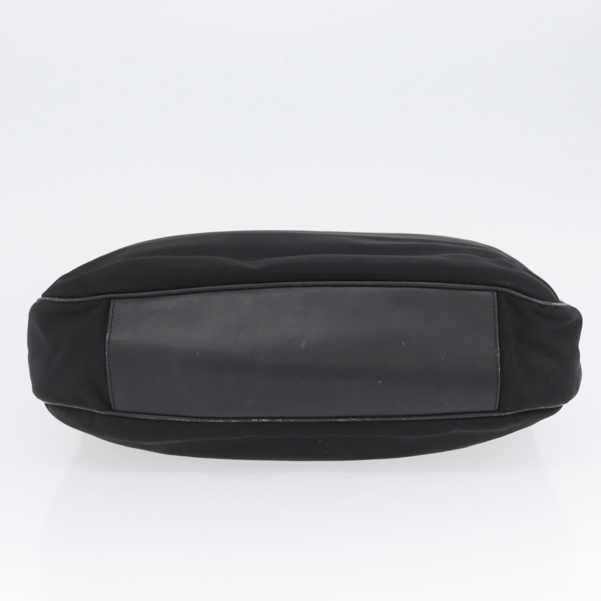 GUCCI Bamboo Shoulder Bag Nylon Black Silver 001 1577 Auth 173951