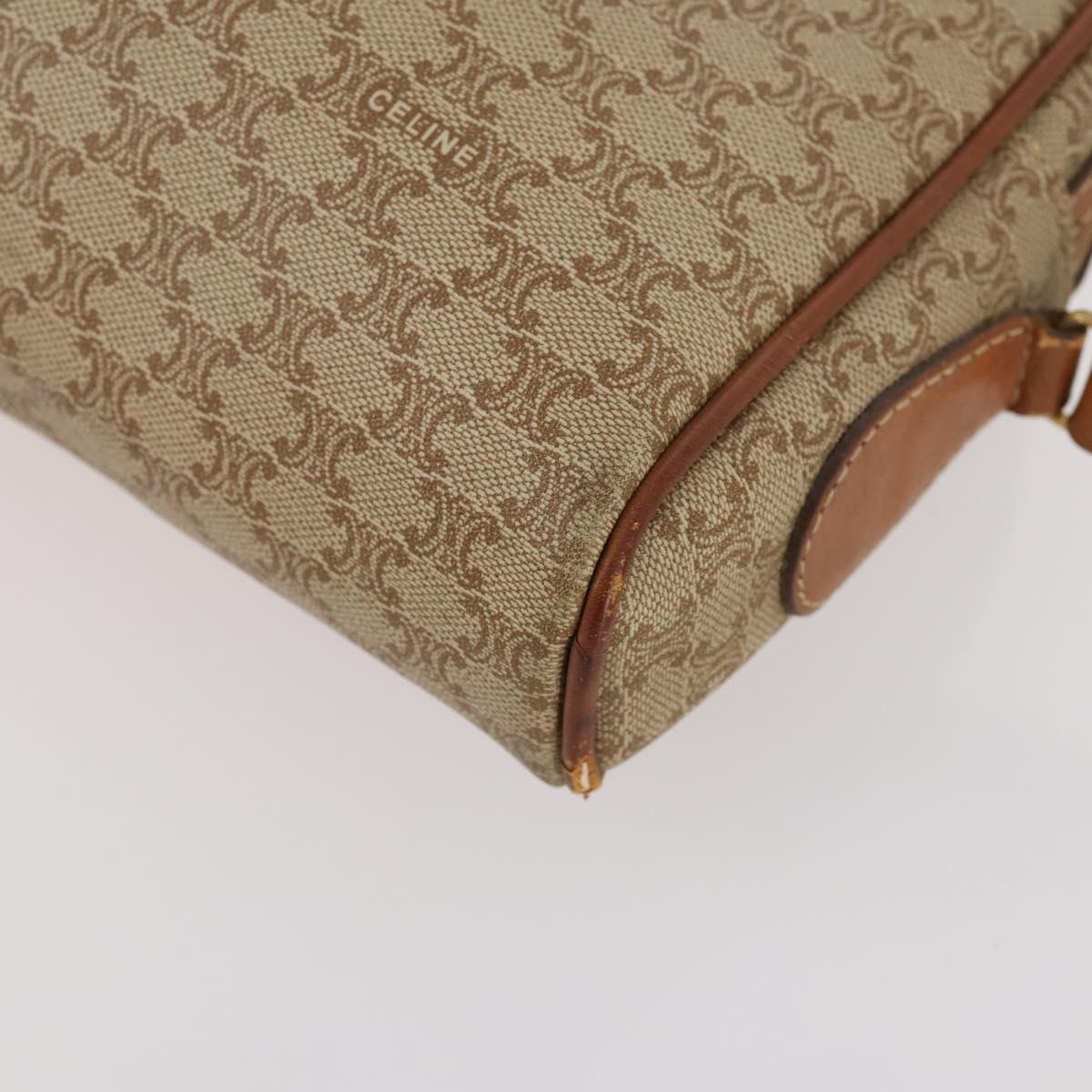 CELINE Macadam Canvas Shoulder Bag PVC Leather 2 Set Beige Auth 173954