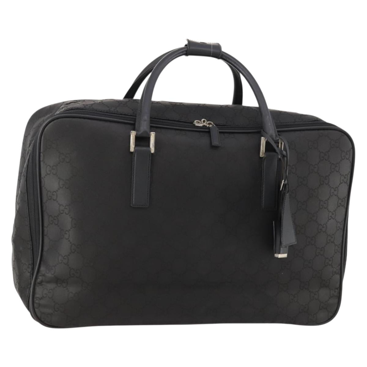 GUCCI GG Canvas Boston Bag Black Silver Auth 173961