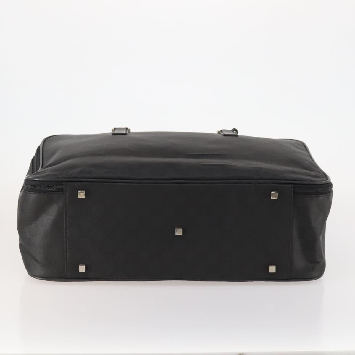 GUCCI GG Canvas Boston Bag Black Silver Auth 173961