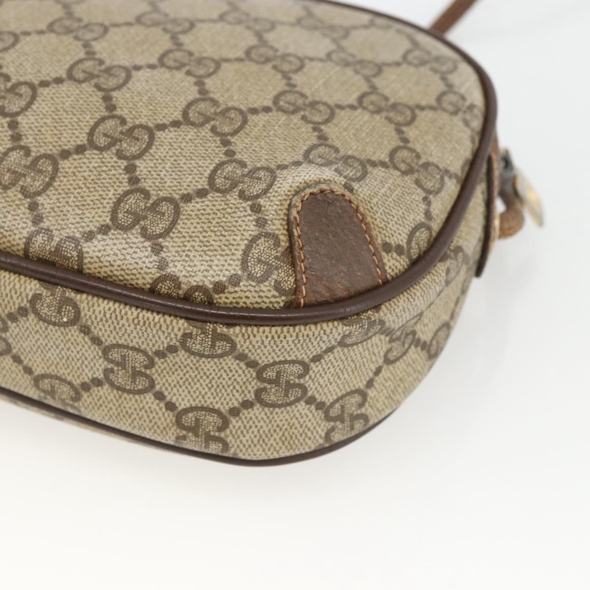 GUCCI GG Supreme Web Sherry Line Bag PVC Beige Gold 89 02 066 Auth 173966