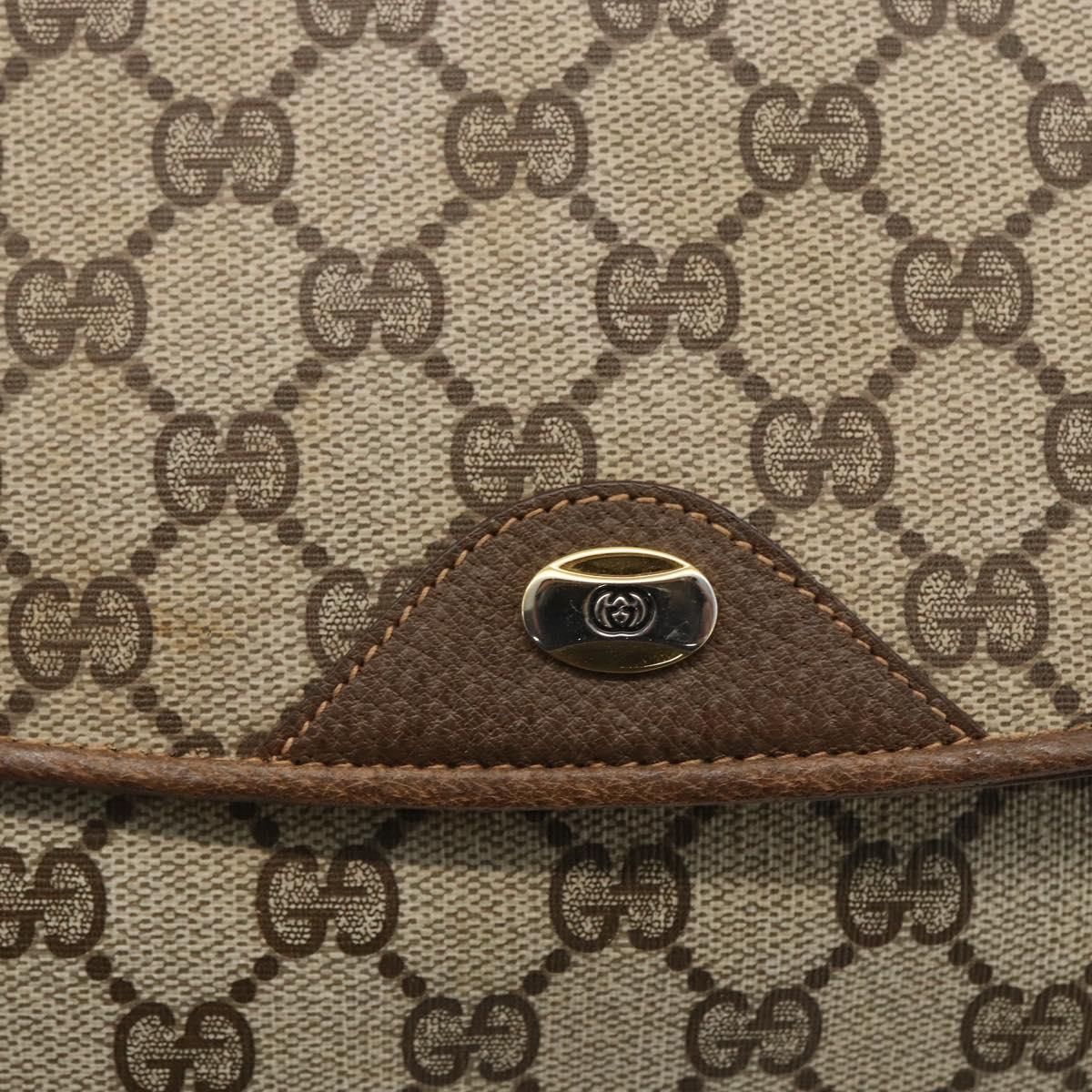GUCCI GG Supreme Shoulder Bag PVC Leather Beige Gold 116 02 067 Auth 173967
