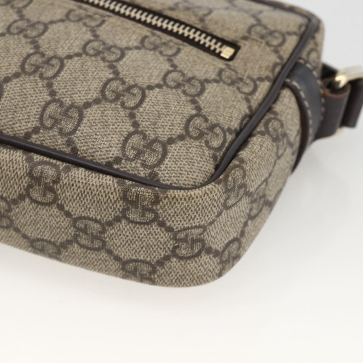 GUCCI GG Supreme Shoulder Bag PVC Beige Gold 201447 Auth 173968